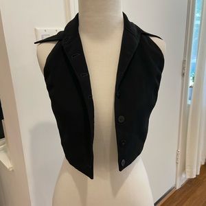 Black vintage business vest by Parallel